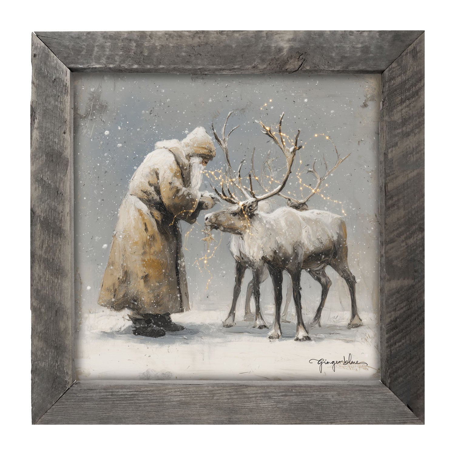 Decorating Reindeer Antlers - Framed Art
