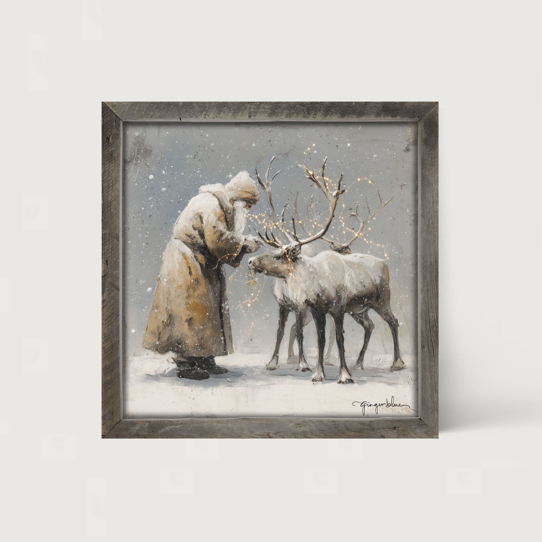 Decorating Reindeer Antlers - Framed Art