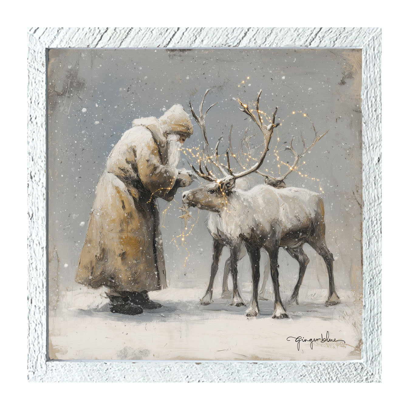 Decorating Reindeer Antlers - Framed Art