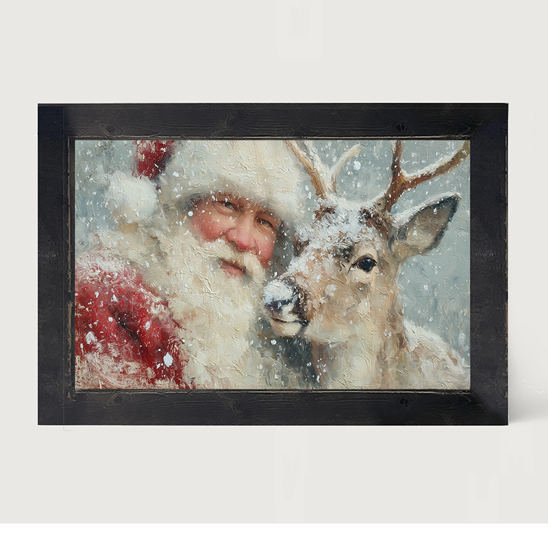 Santa and a Reindeer