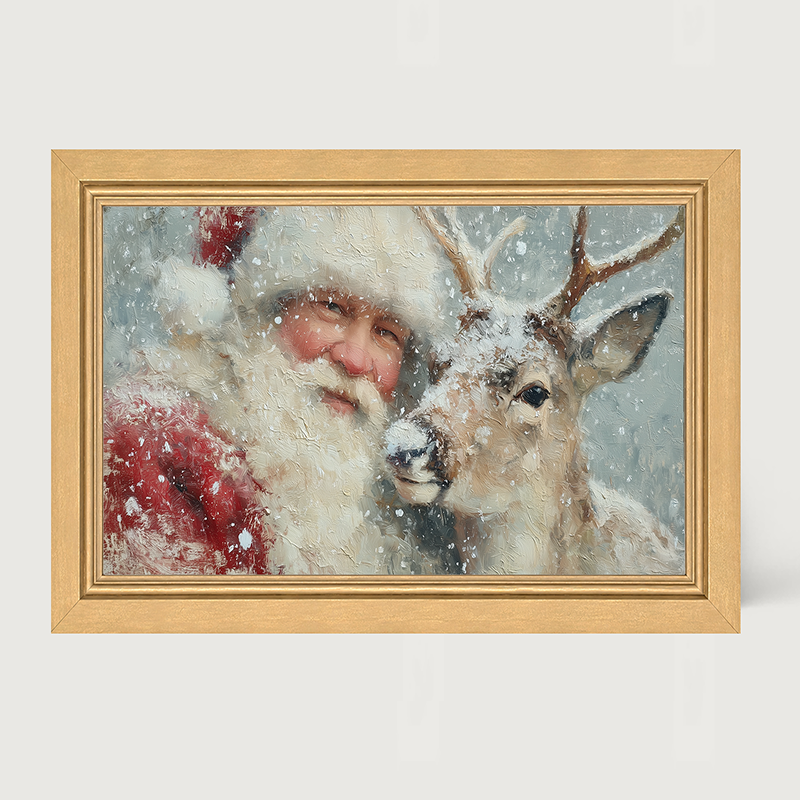 Santa and a Reindeer