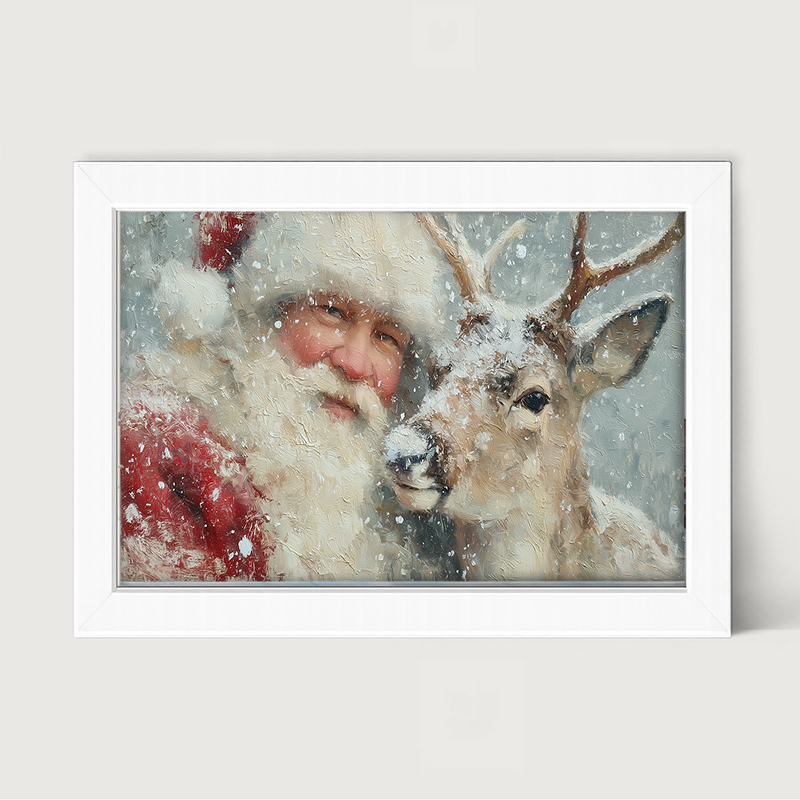 Santa and a Reindeer
