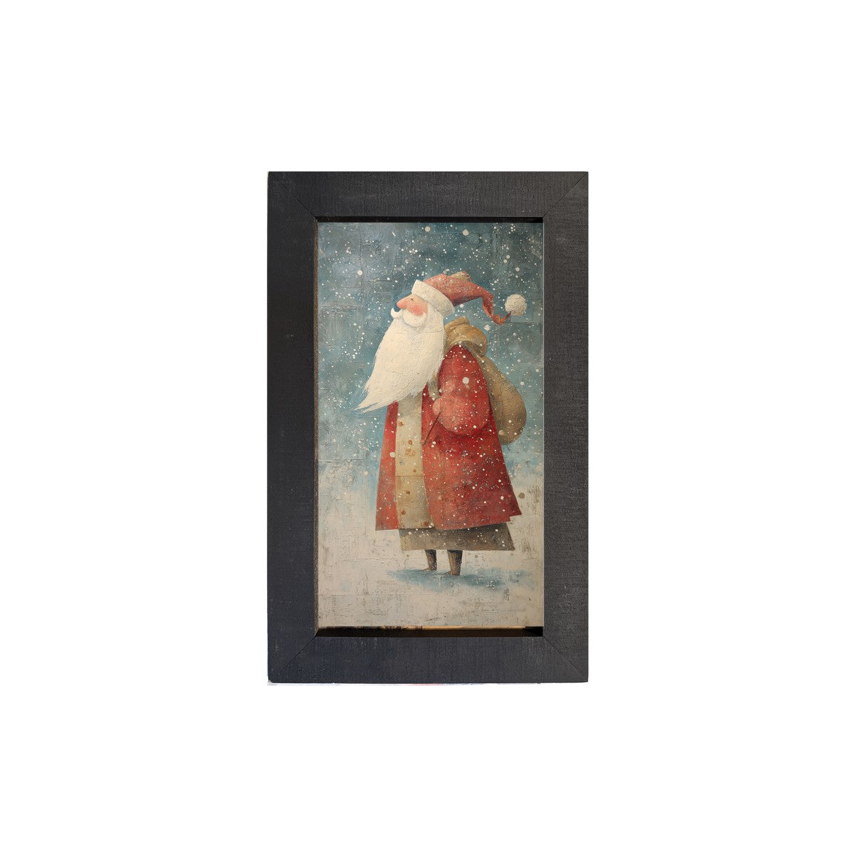 Rustic Santa in the Snow - Framed Art