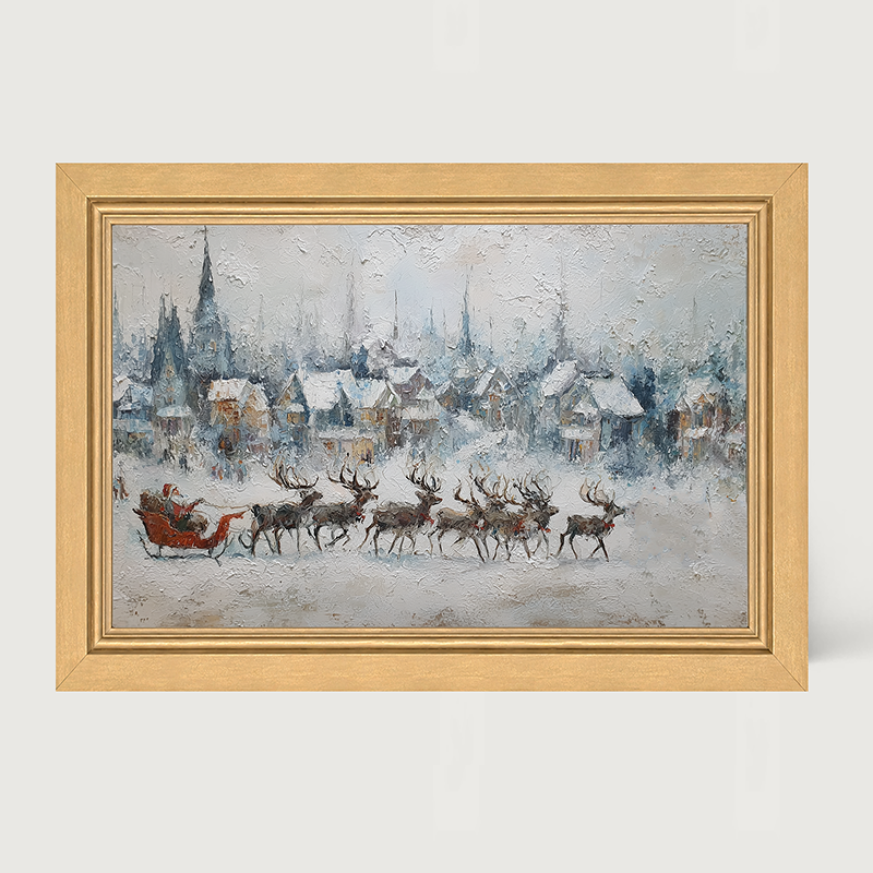 Santa Dashing by the Town - Framed Art