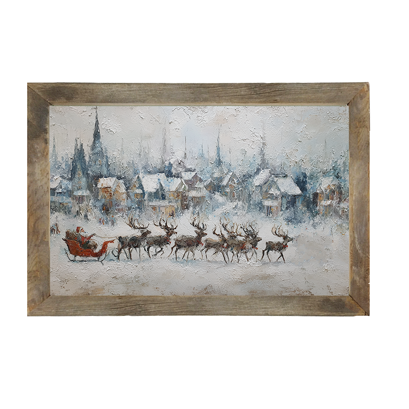 Santa Dashing by the Town - Framed Art