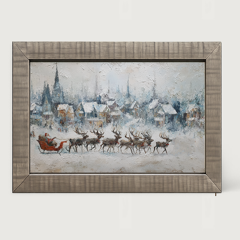 Santa Dashing by the Town - Framed Art