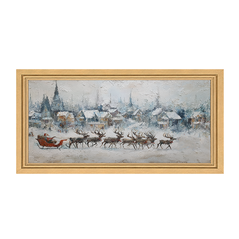 Santa Dashing by the Town - Framed Art