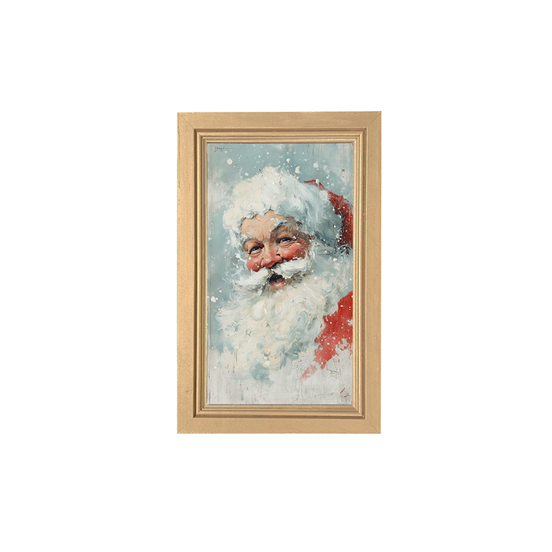 Snowy Santa Laughing - Framed Art
