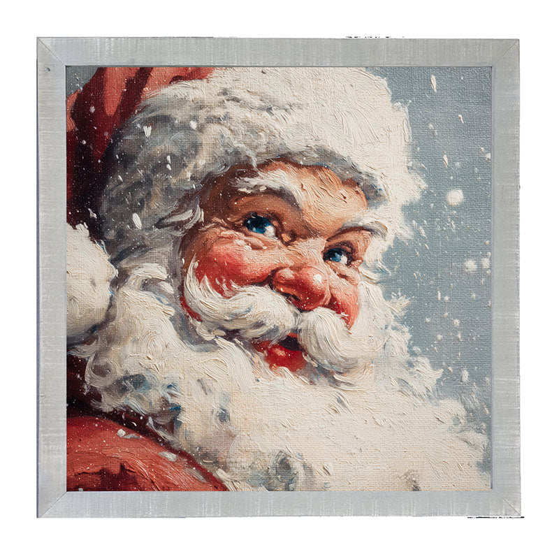 Snowy Santa being Jolly - Framed Art