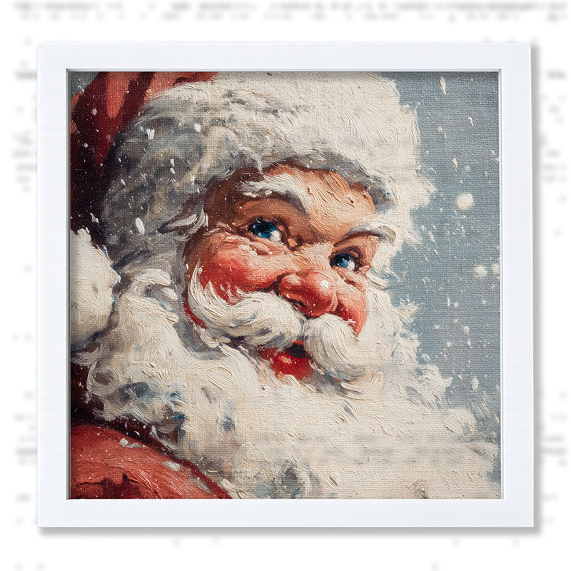 Snowy Santa being Jolly - Framed Art