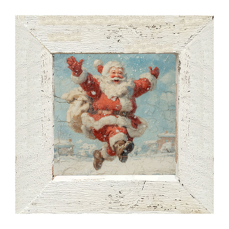 Snowy Santa Dashing through the Snow - Framed Art