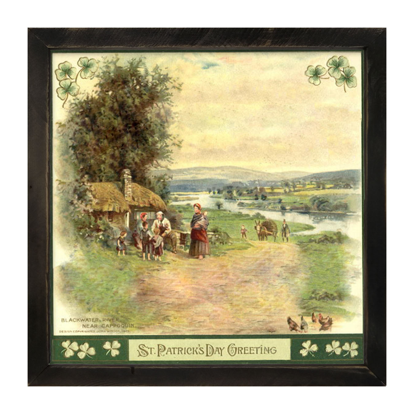 St. Patrick's Day Green Greeting - Framed art