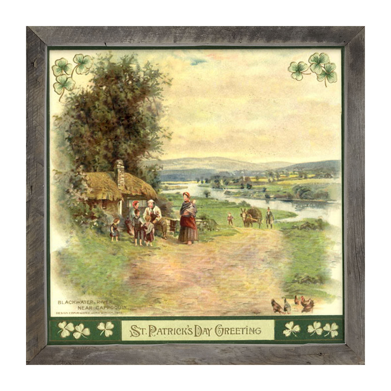 St. Patrick's Day Green Greeting - Framed art