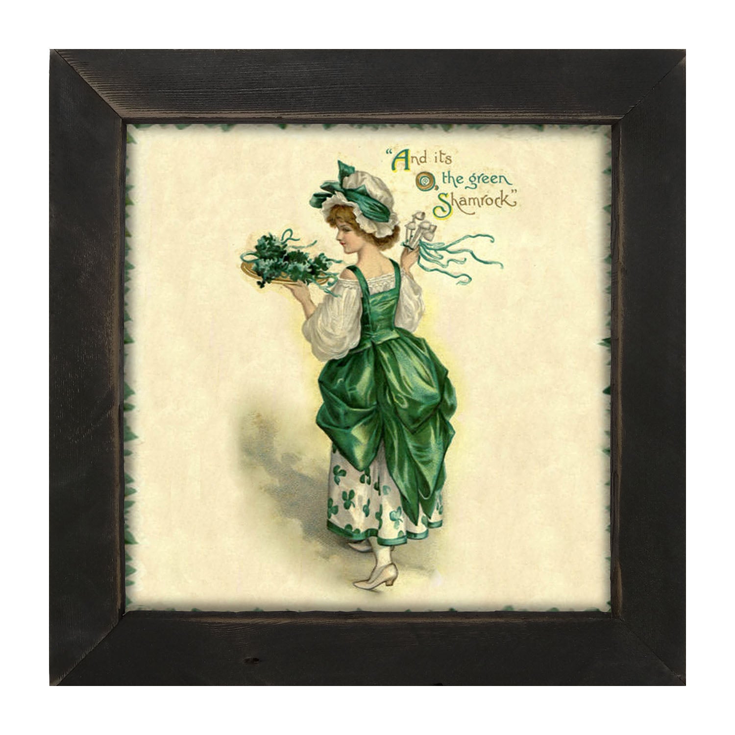 St. Patrick's Day Lady with Tray - Framed art