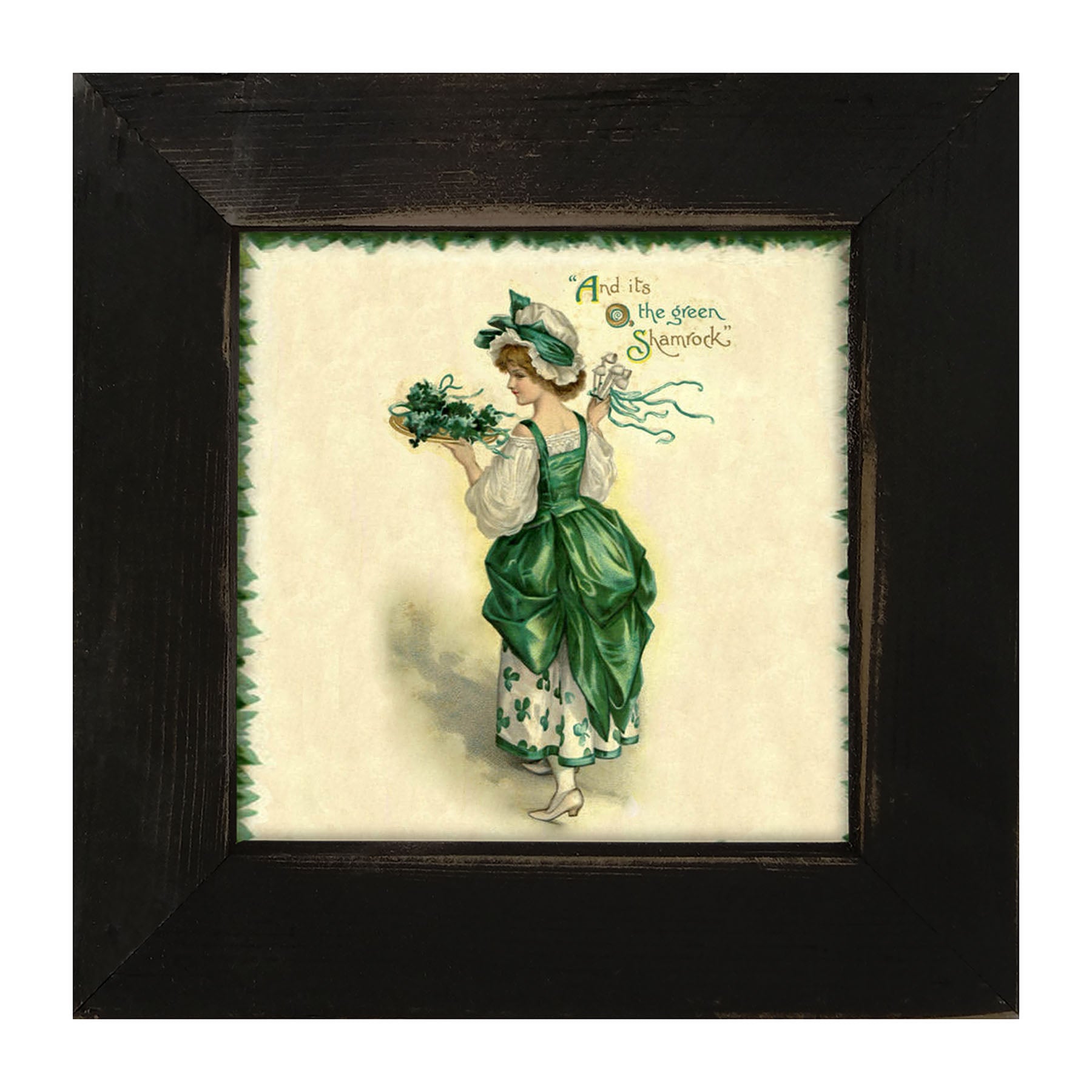 St. Patrick's Day Lady with Tray - Framed art