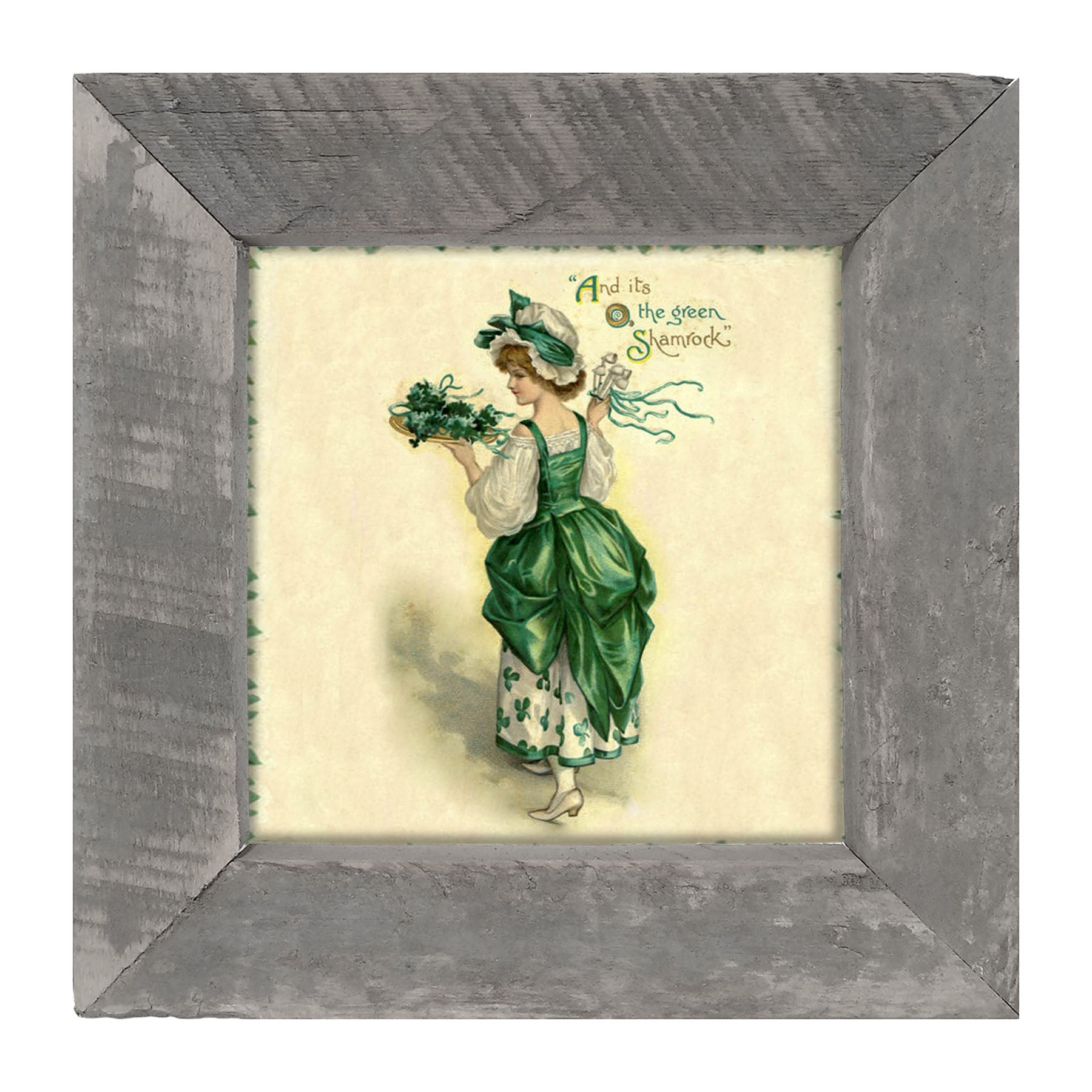 St. Patrick's Day Lady with Tray - Framed art