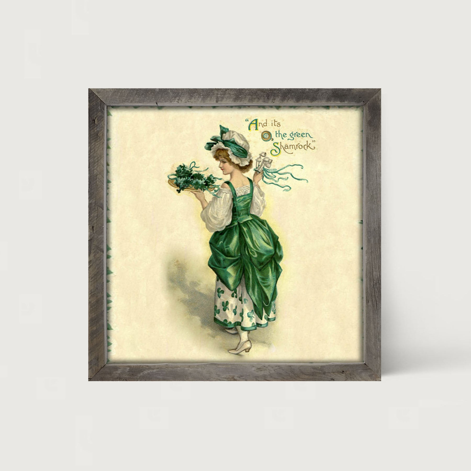 St. Patrick's Day Lady with Tray - Framed art