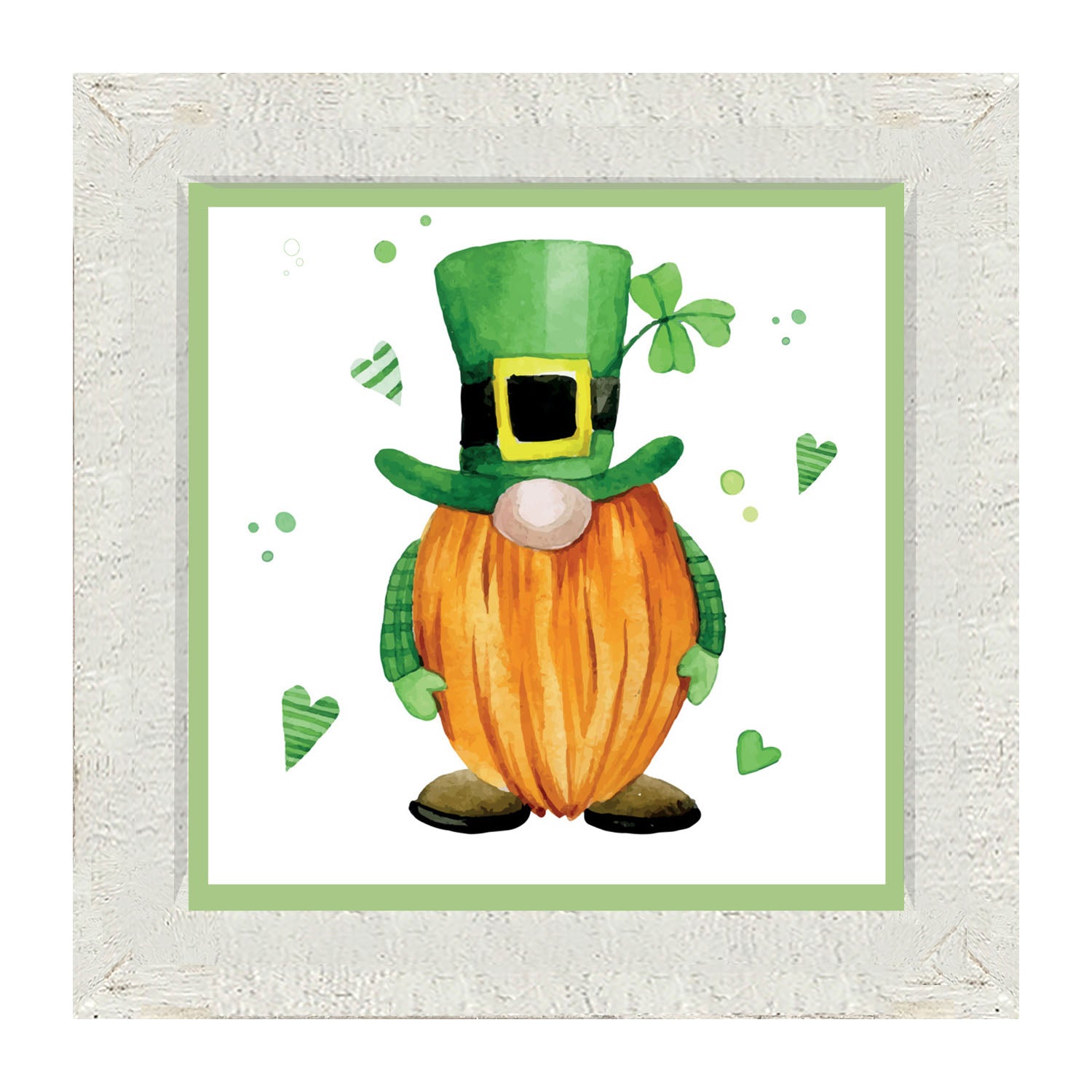 St. Patrick Gnome With Top Hat - Framed art