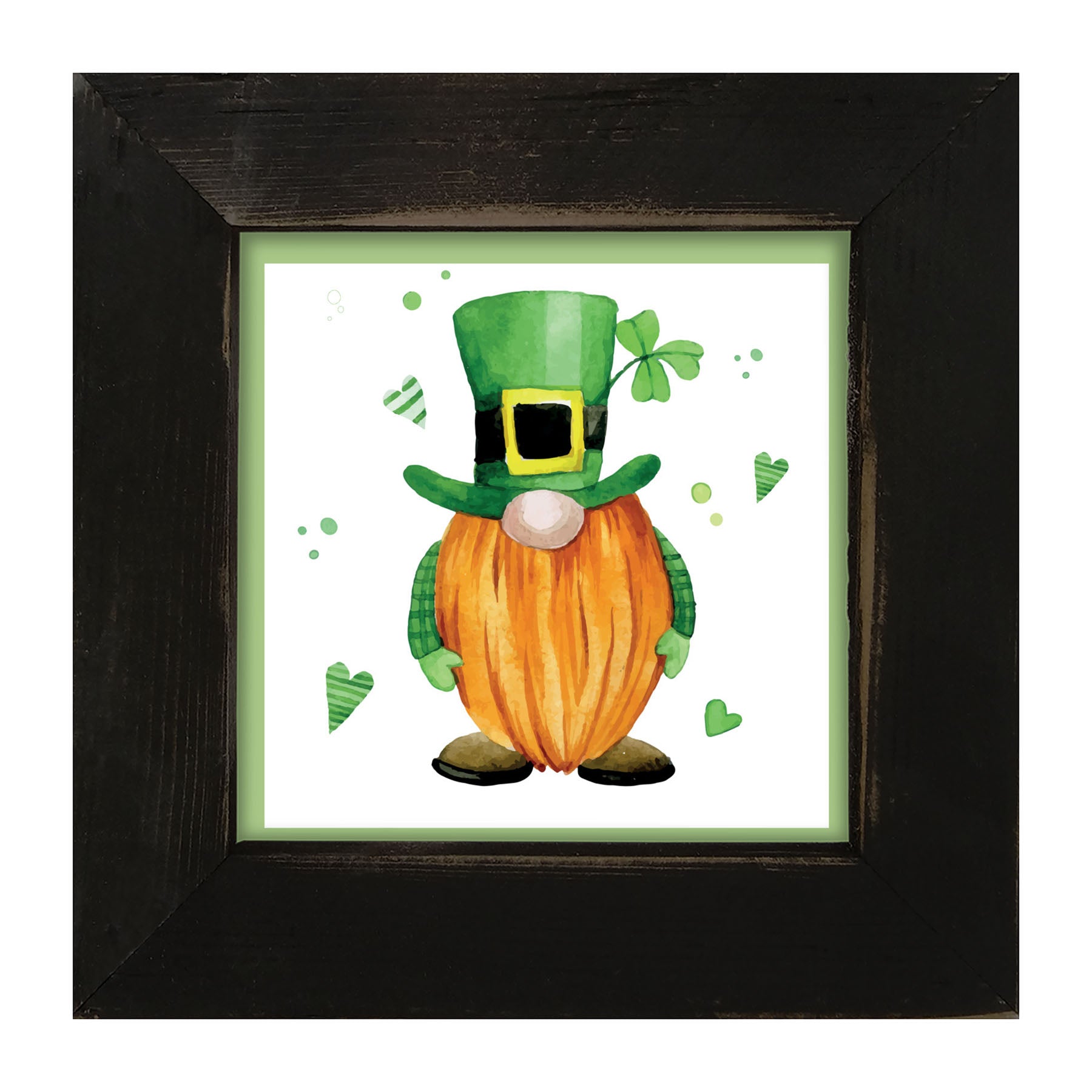 St. Patrick Gnome With Top Hat - Framed art