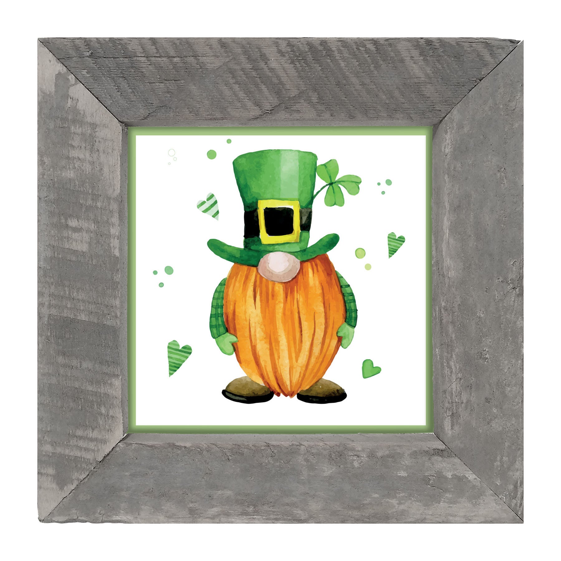 St. Patrick Gnome With Top Hat - Framed art