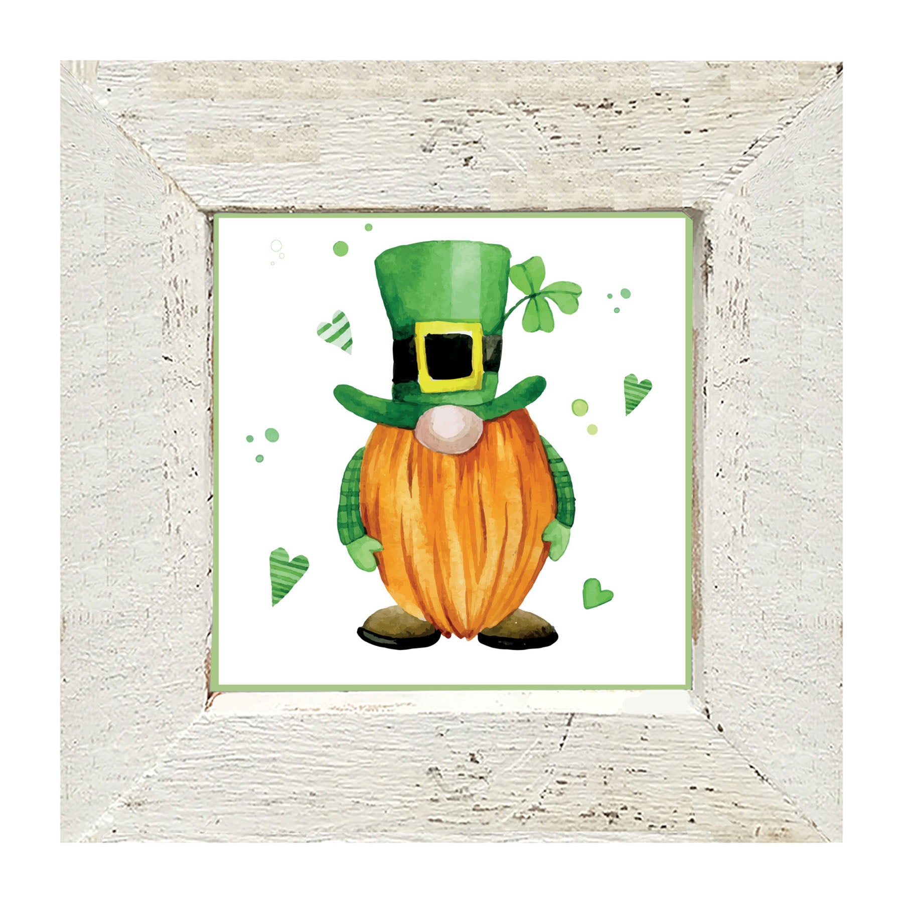 St. Patrick Gnome With Top Hat - Framed art