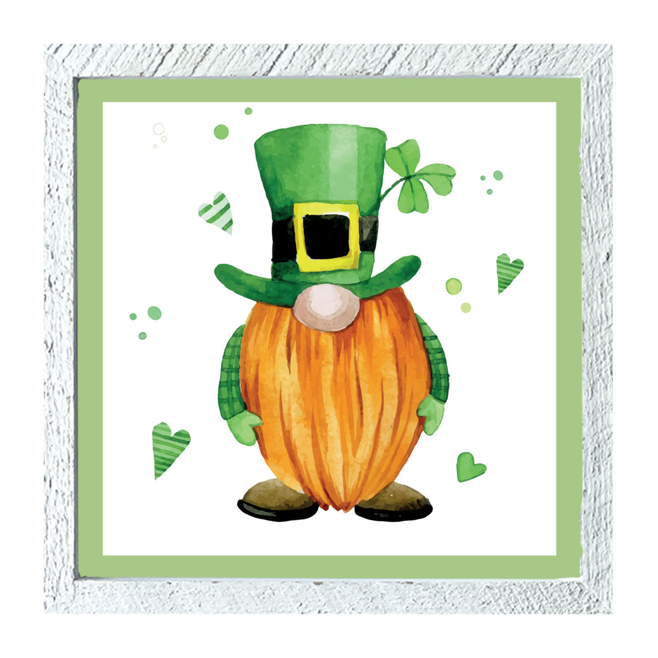 St. Patrick Gnome With Top Hat - Framed art