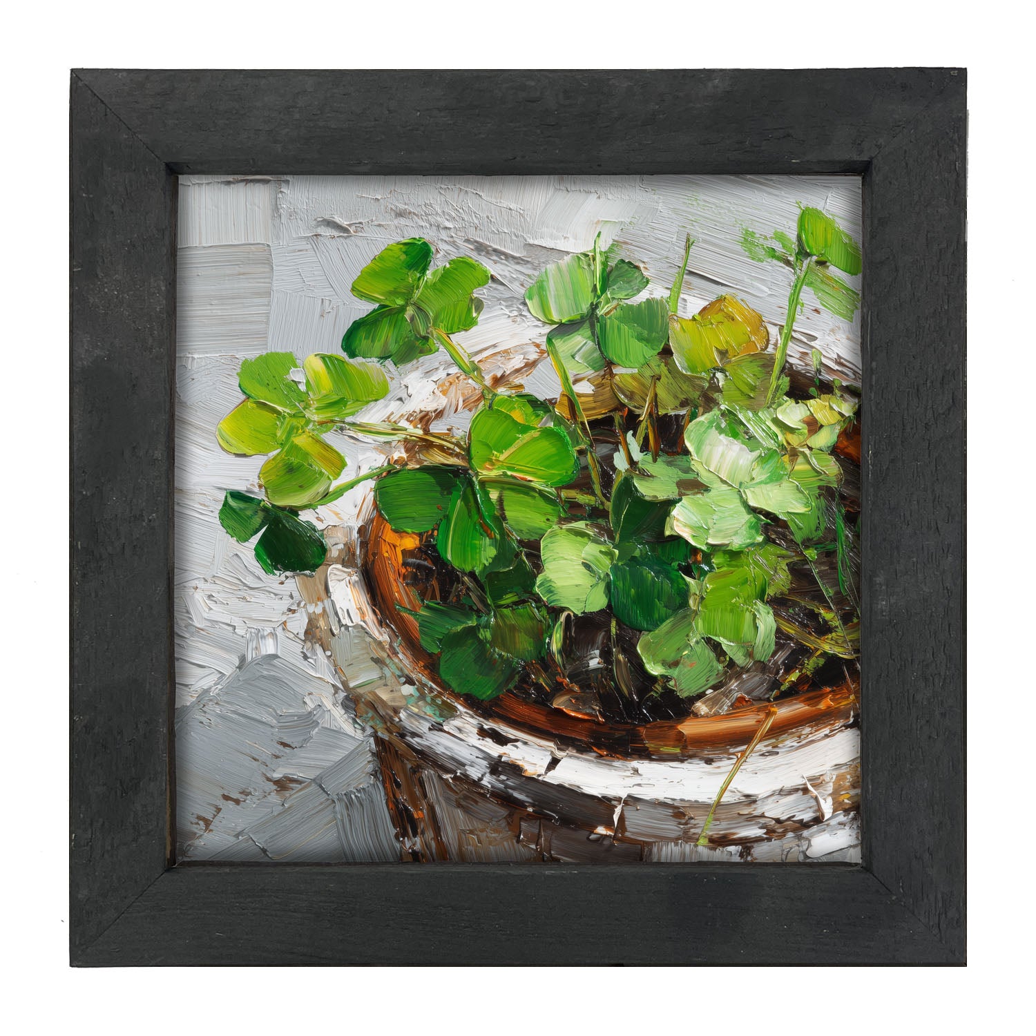 St. Patrick's - Potted Clovers - Framed Art