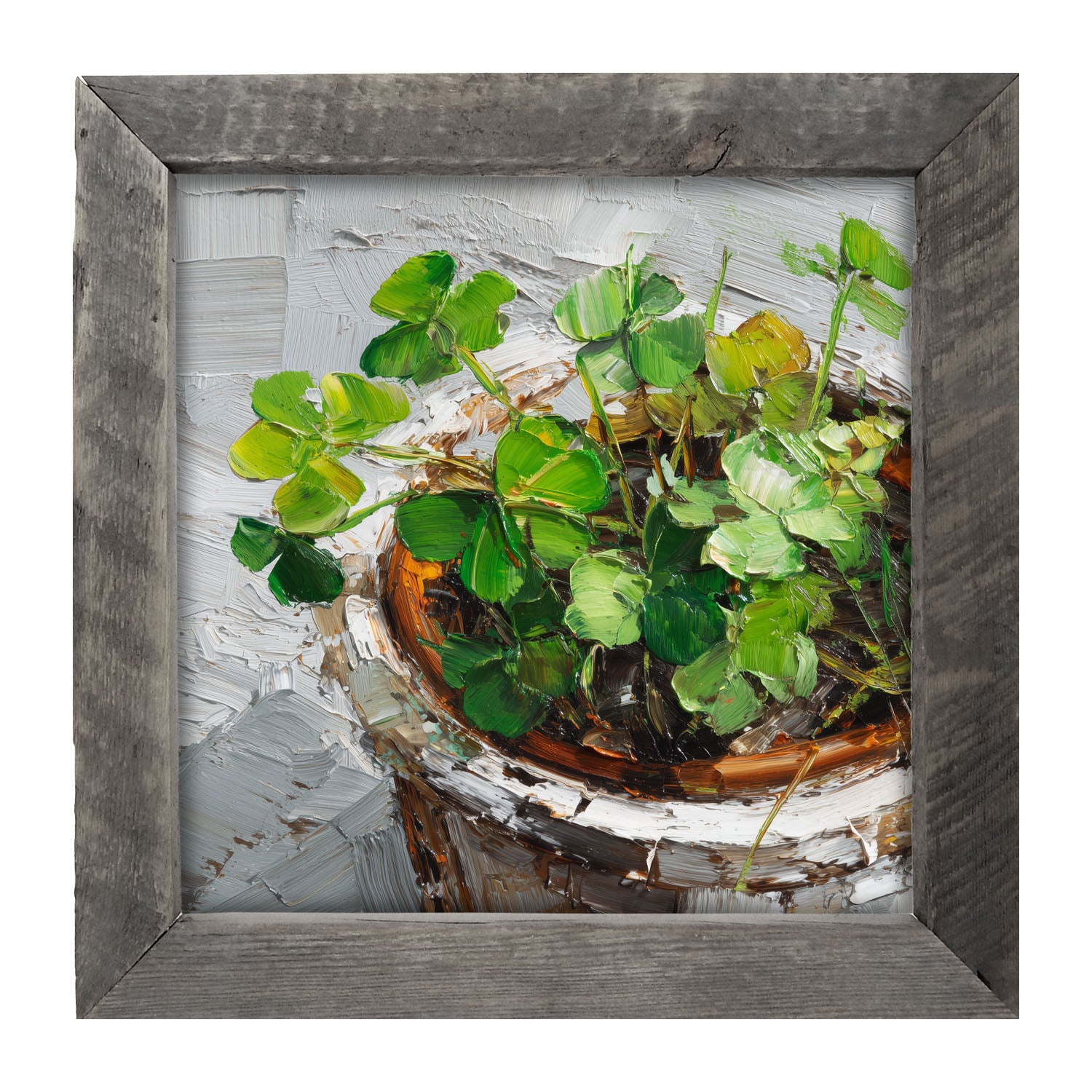 St. Patrick's - Potted Clovers - Framed Art
