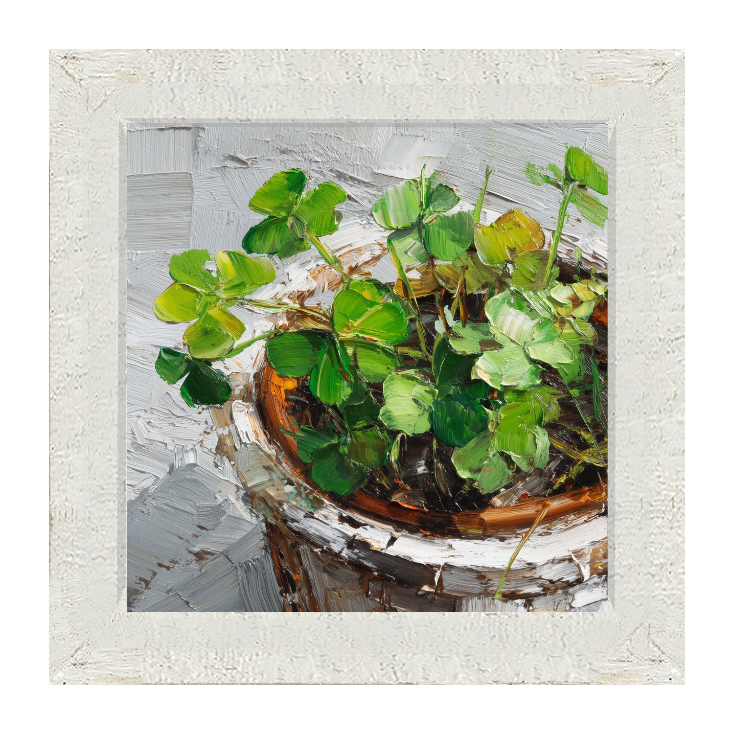 St. Patrick's - Potted Clovers - Framed Art