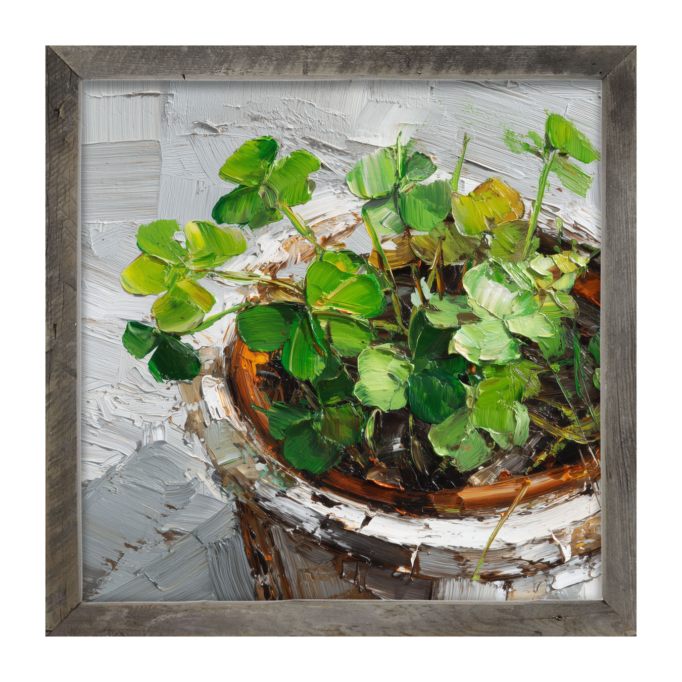 St. Patrick's - Potted Clovers - Framed Art
