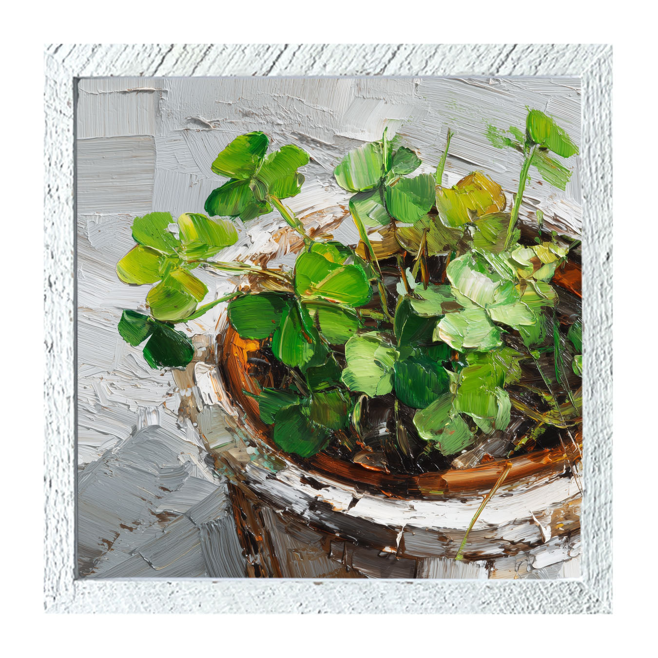St. Patrick's - Potted Clovers - Framed Art