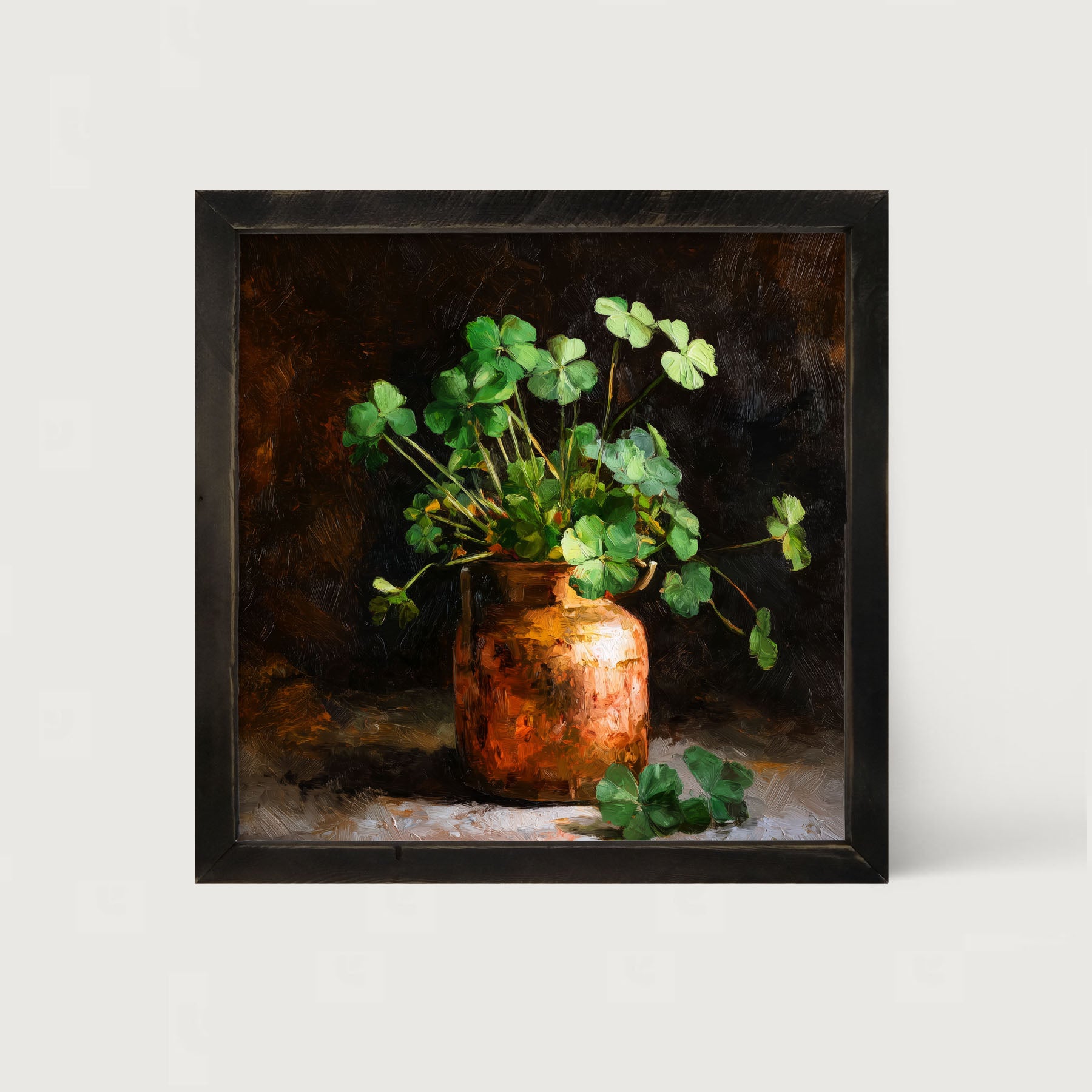Copper Jar with Clovers