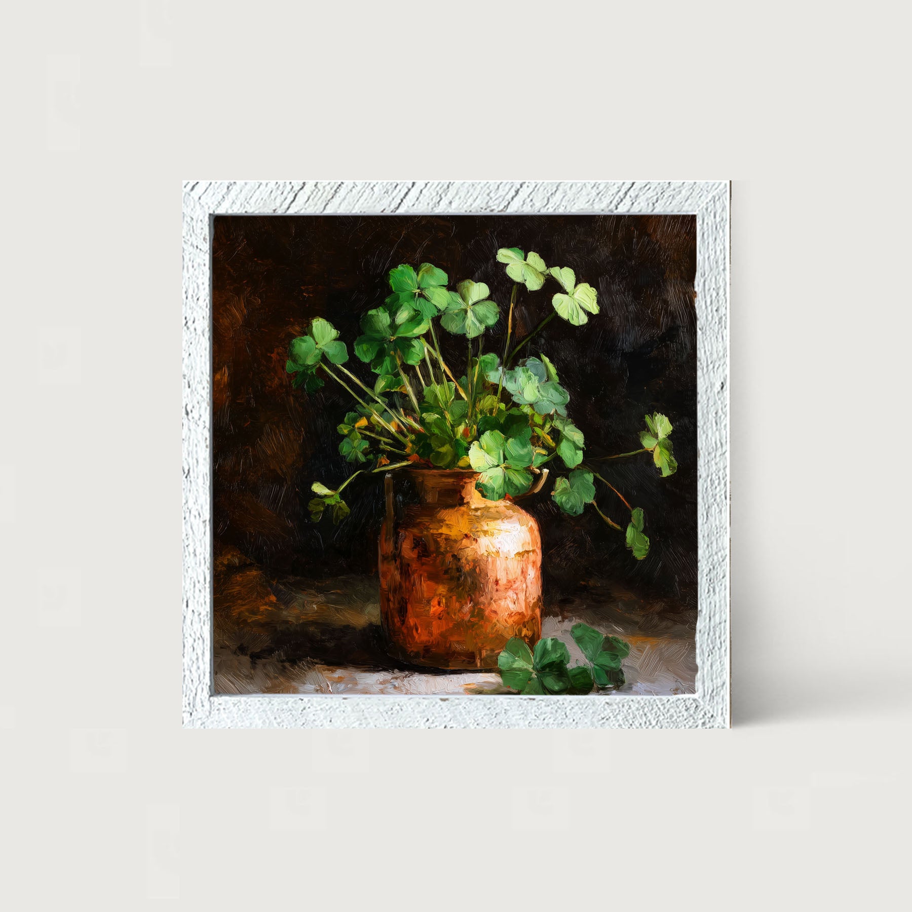 Copper Jar with Clovers