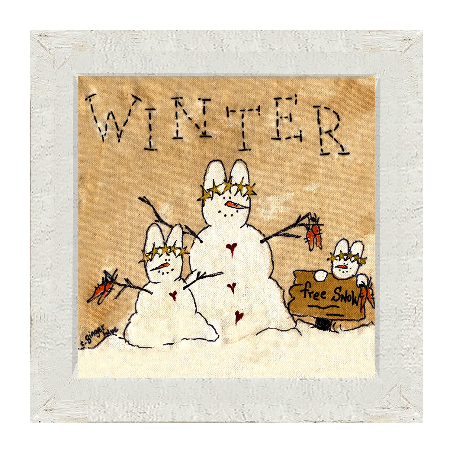 Winter Bunny - Framed art