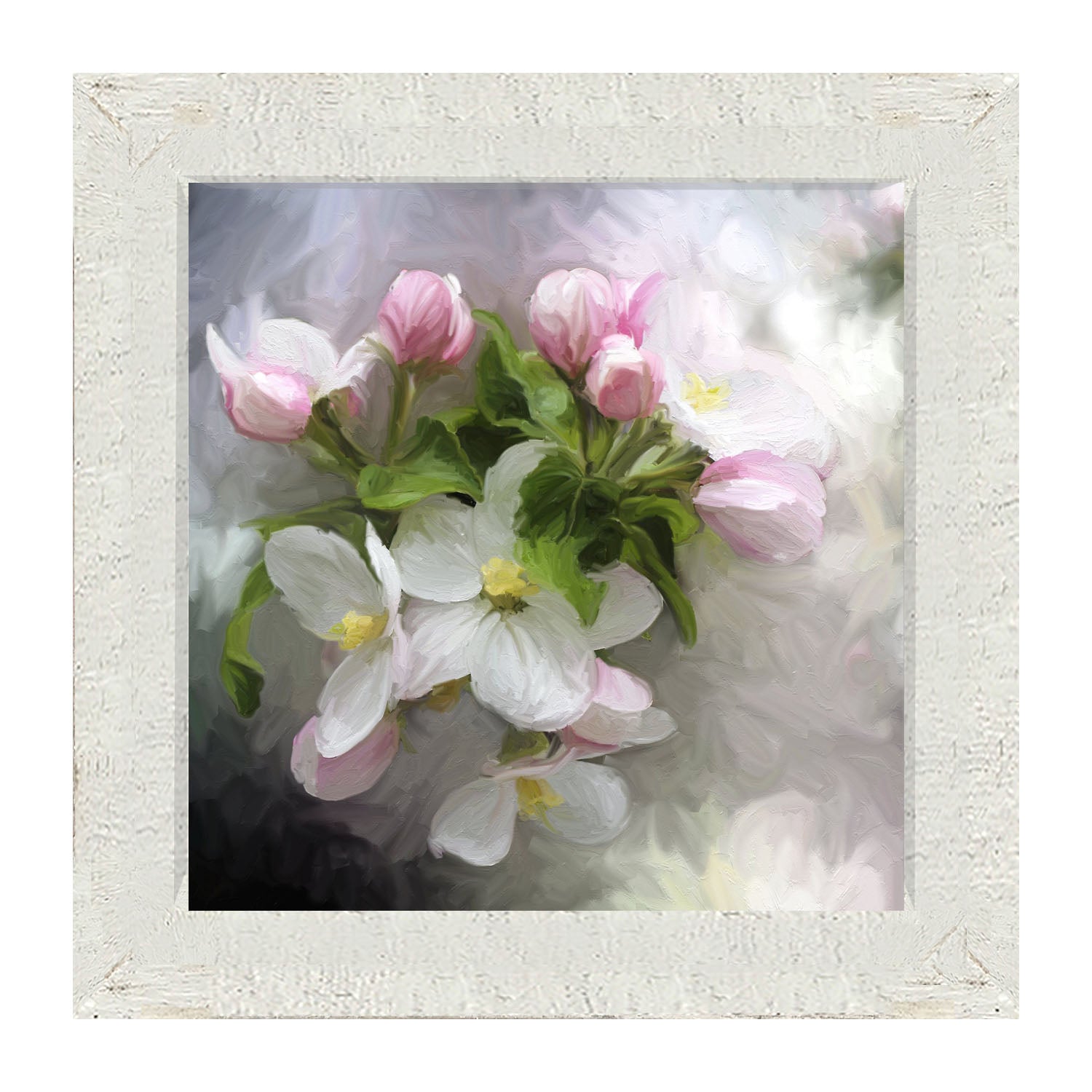 White and Pink Blooms- Framed art