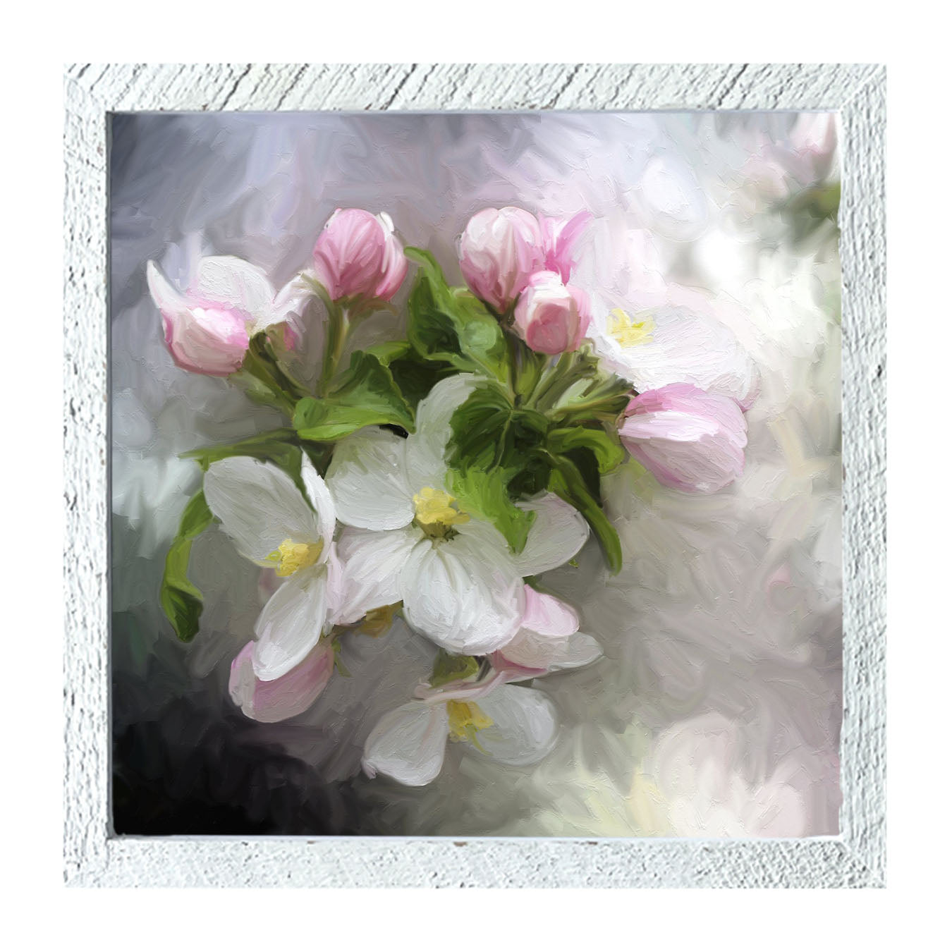 White and Pink Blooms- Framed art