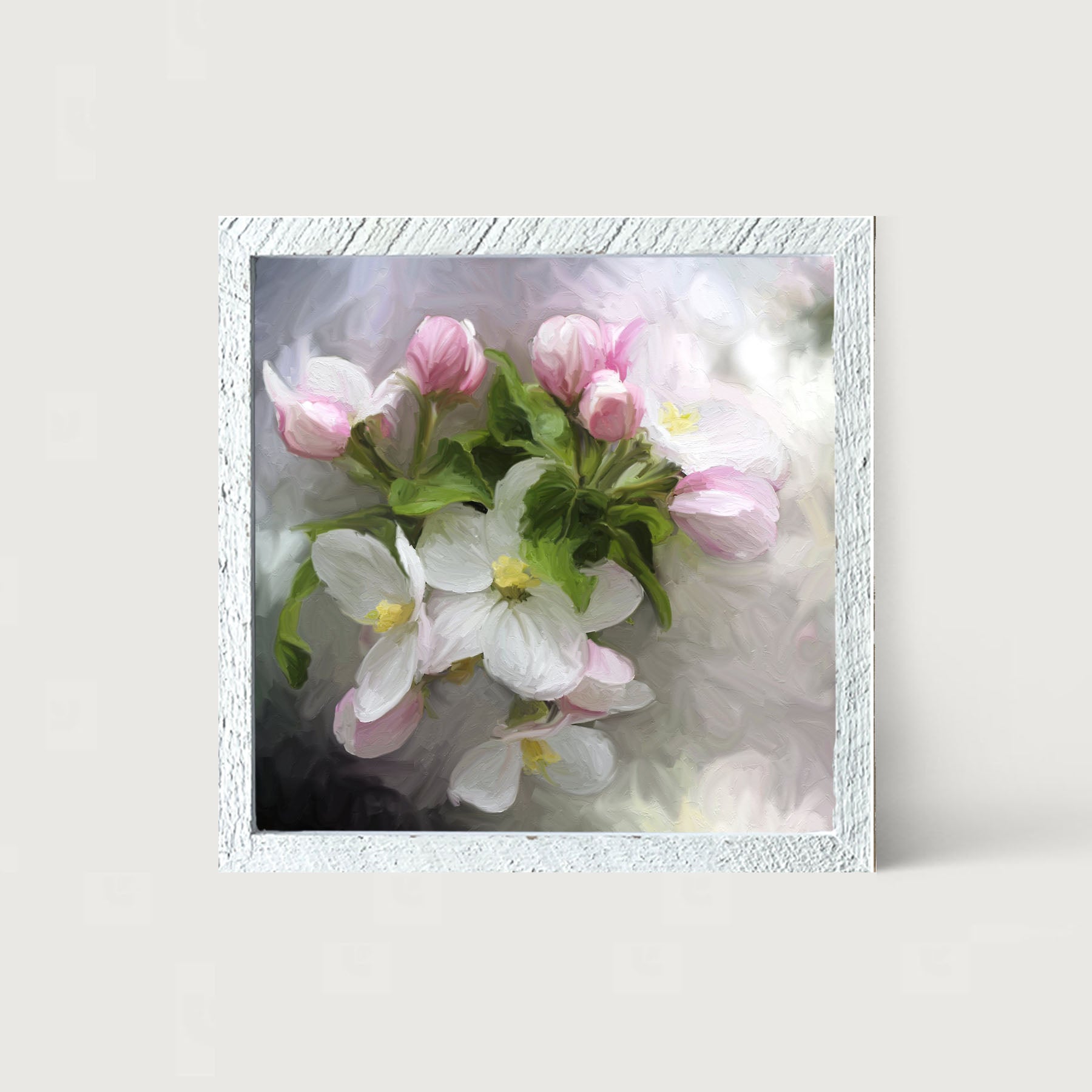 White and Pink Blooms- Framed art