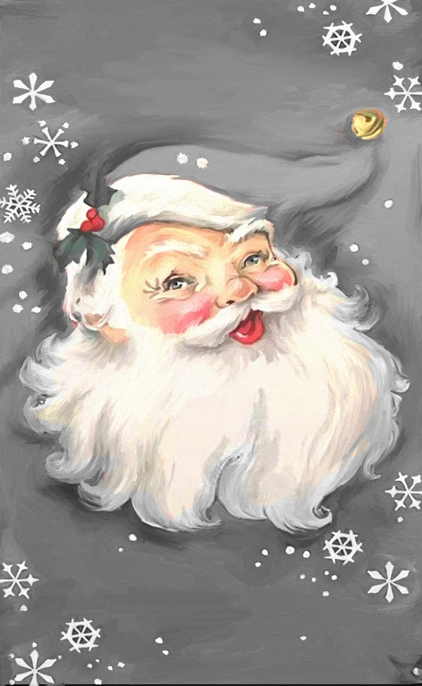 Grey Santa w snowflakes