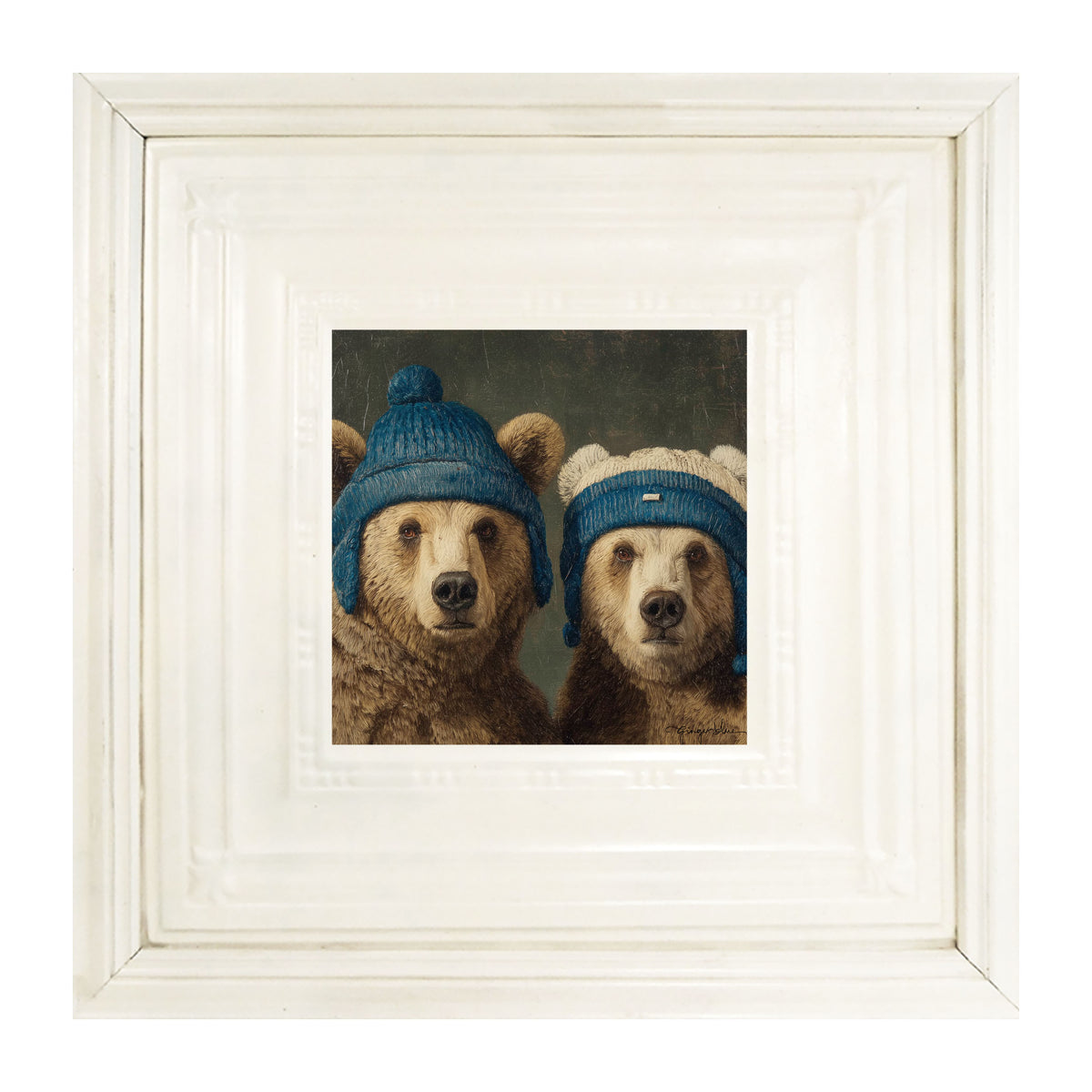 Knitted Blue Hat Bears