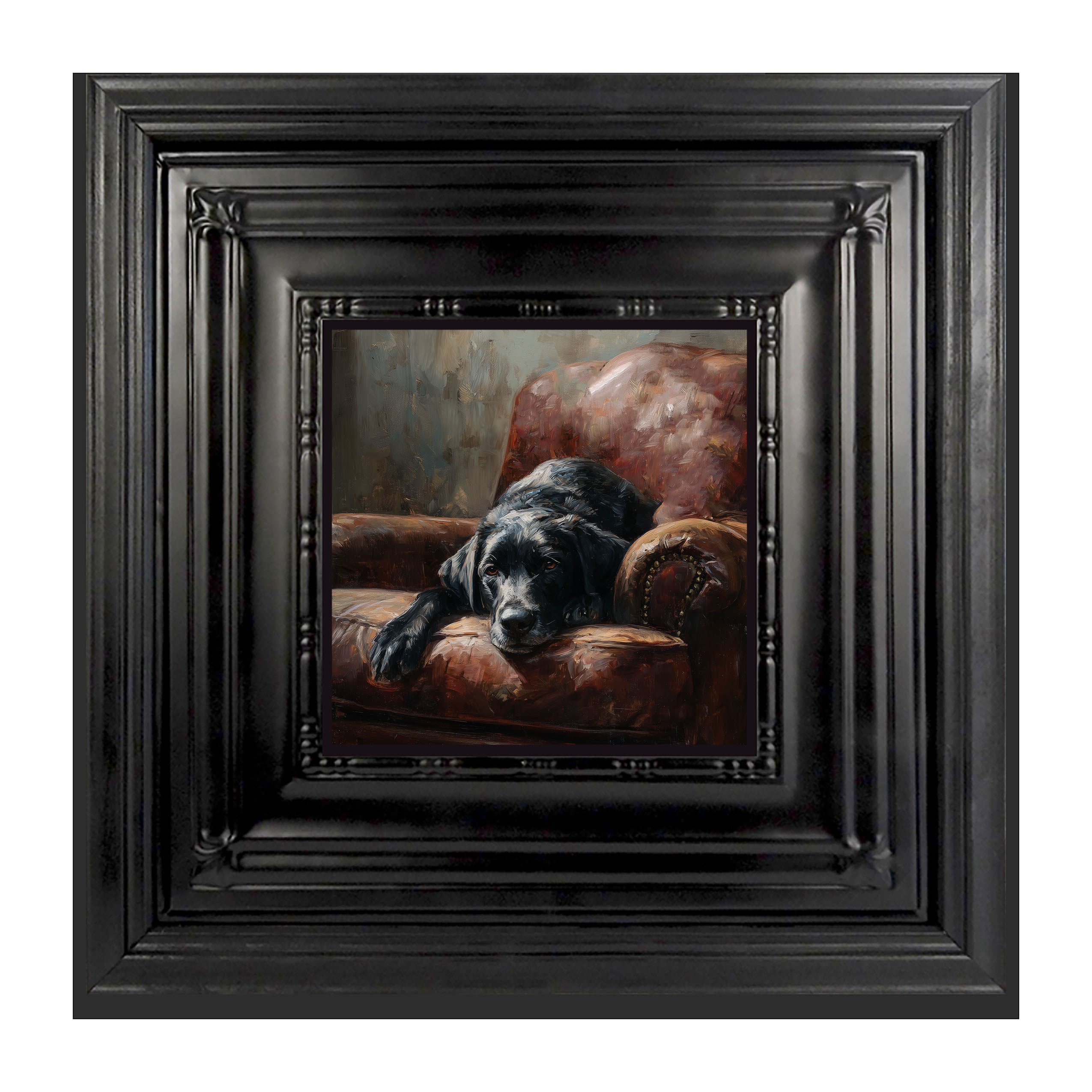 Armchair with Black Lab