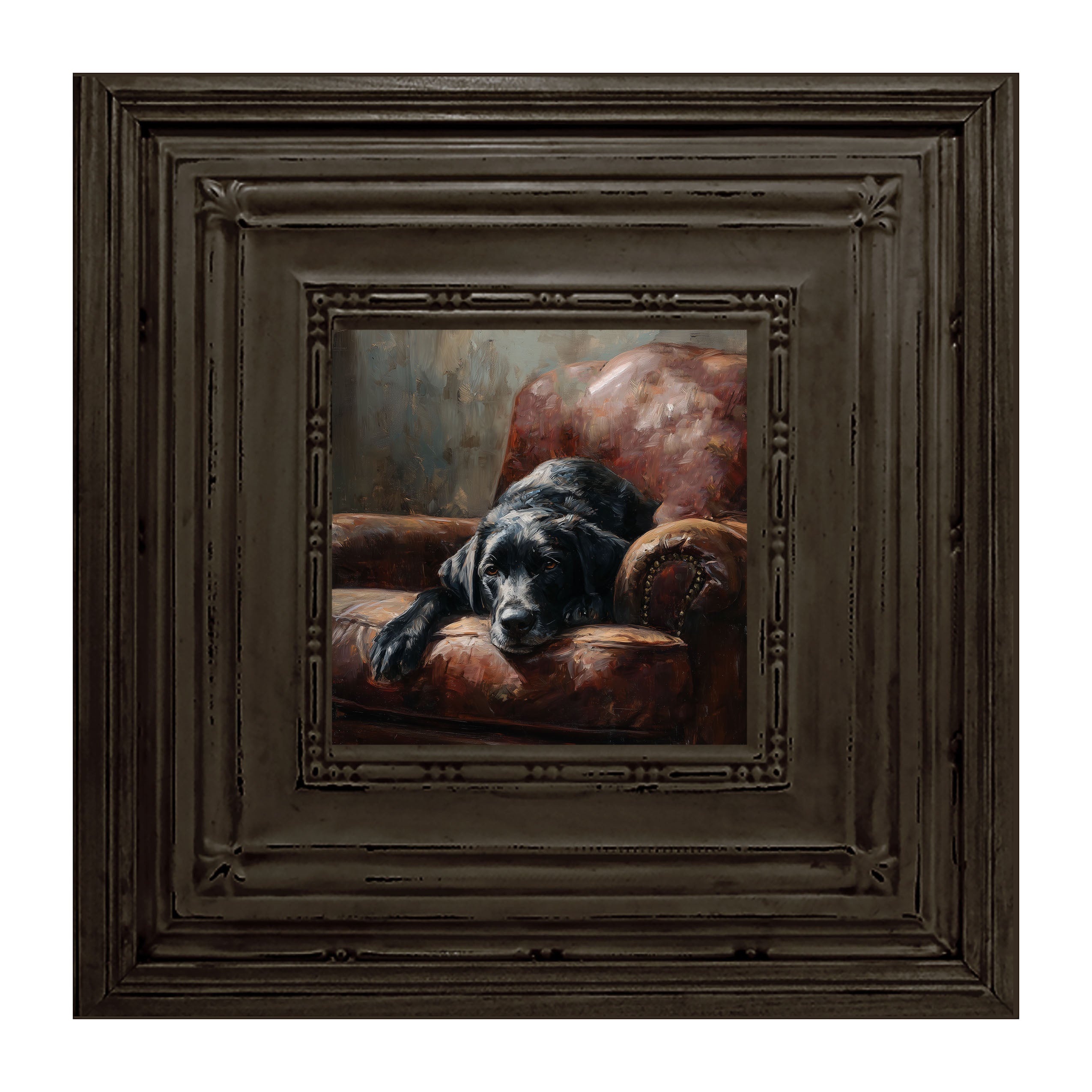 Armchair with Black Lab