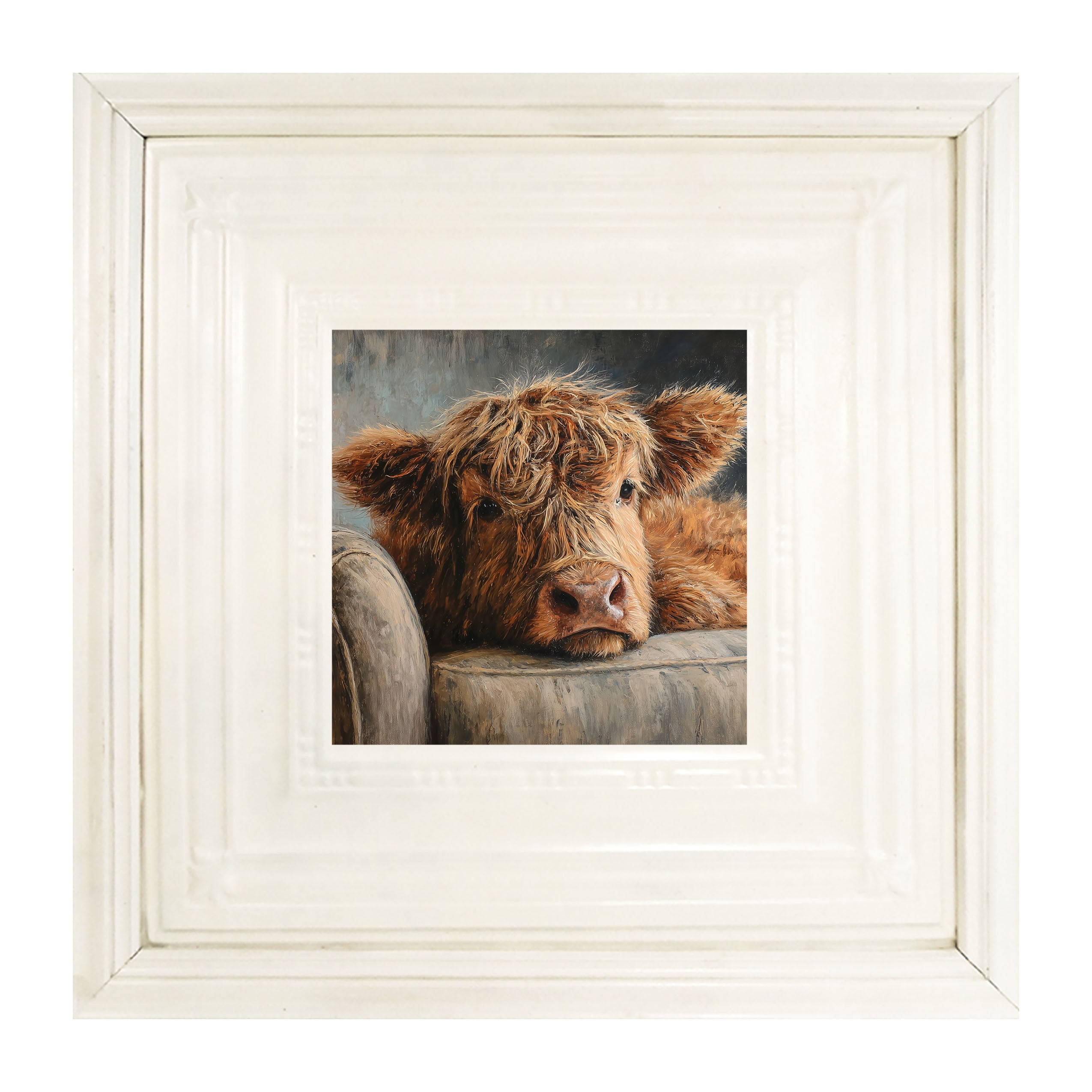 Armchair with Highland Cow