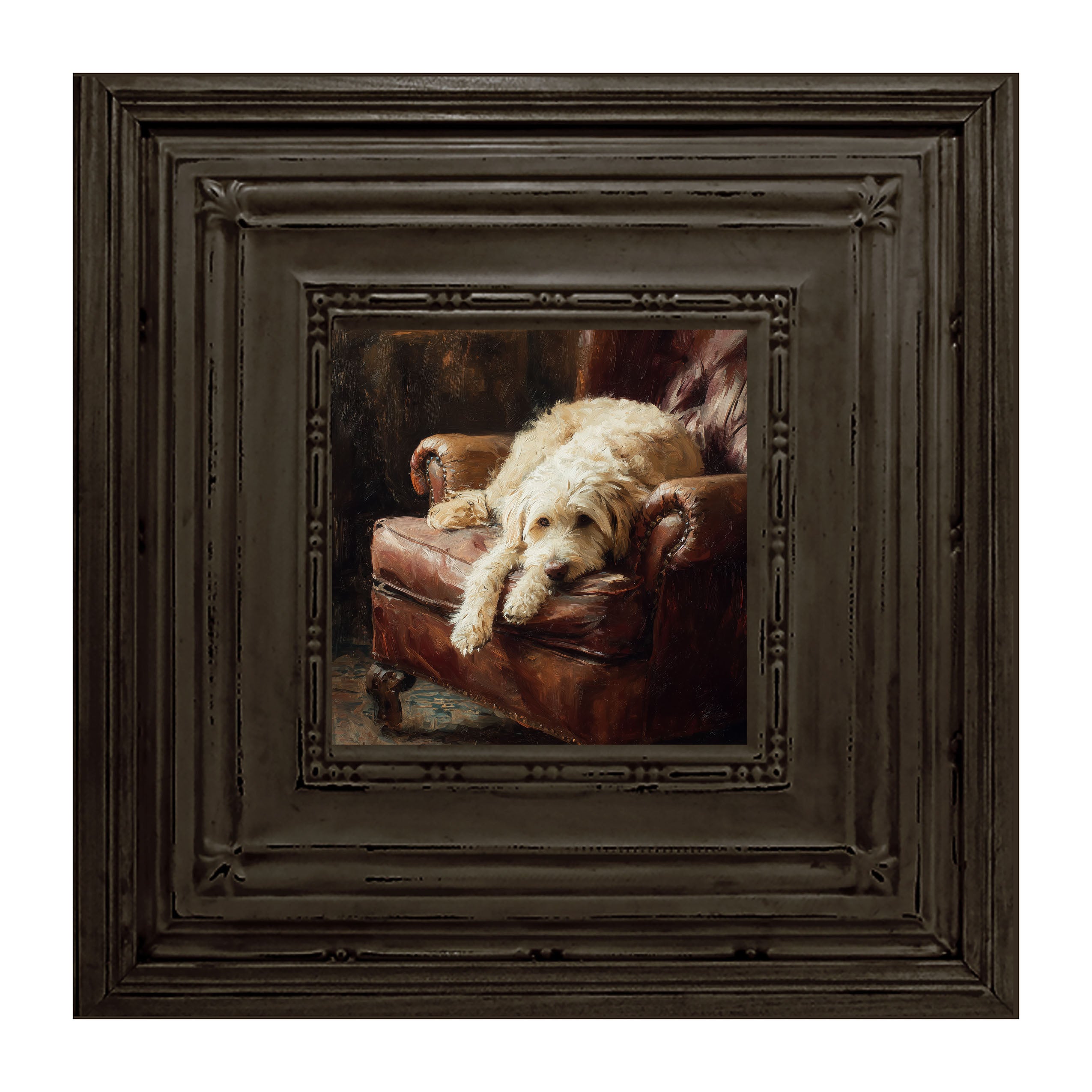 Armchair with Labradoodle