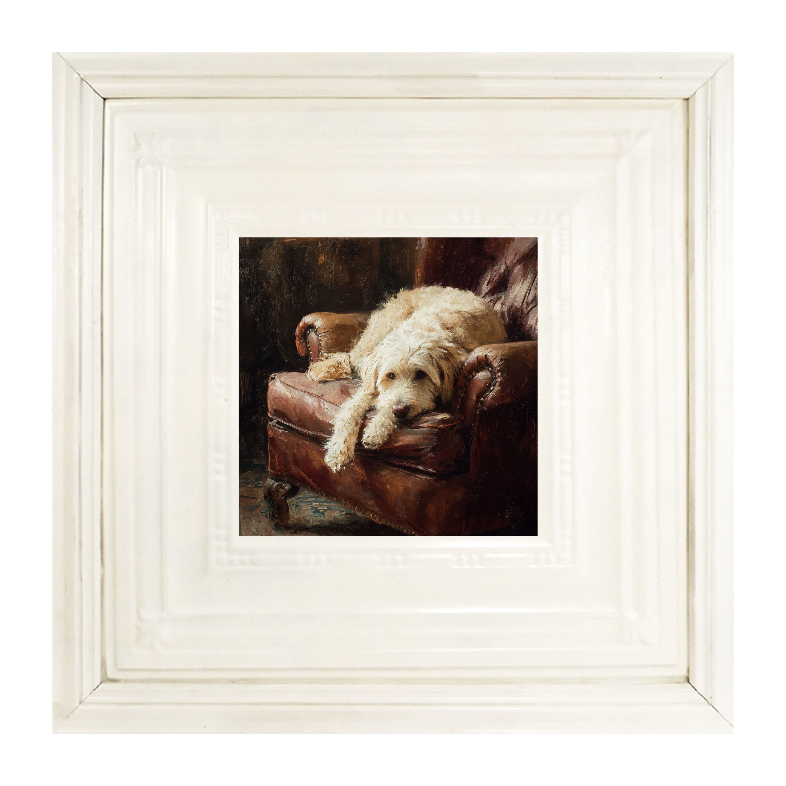 Armchair with Labradoodle