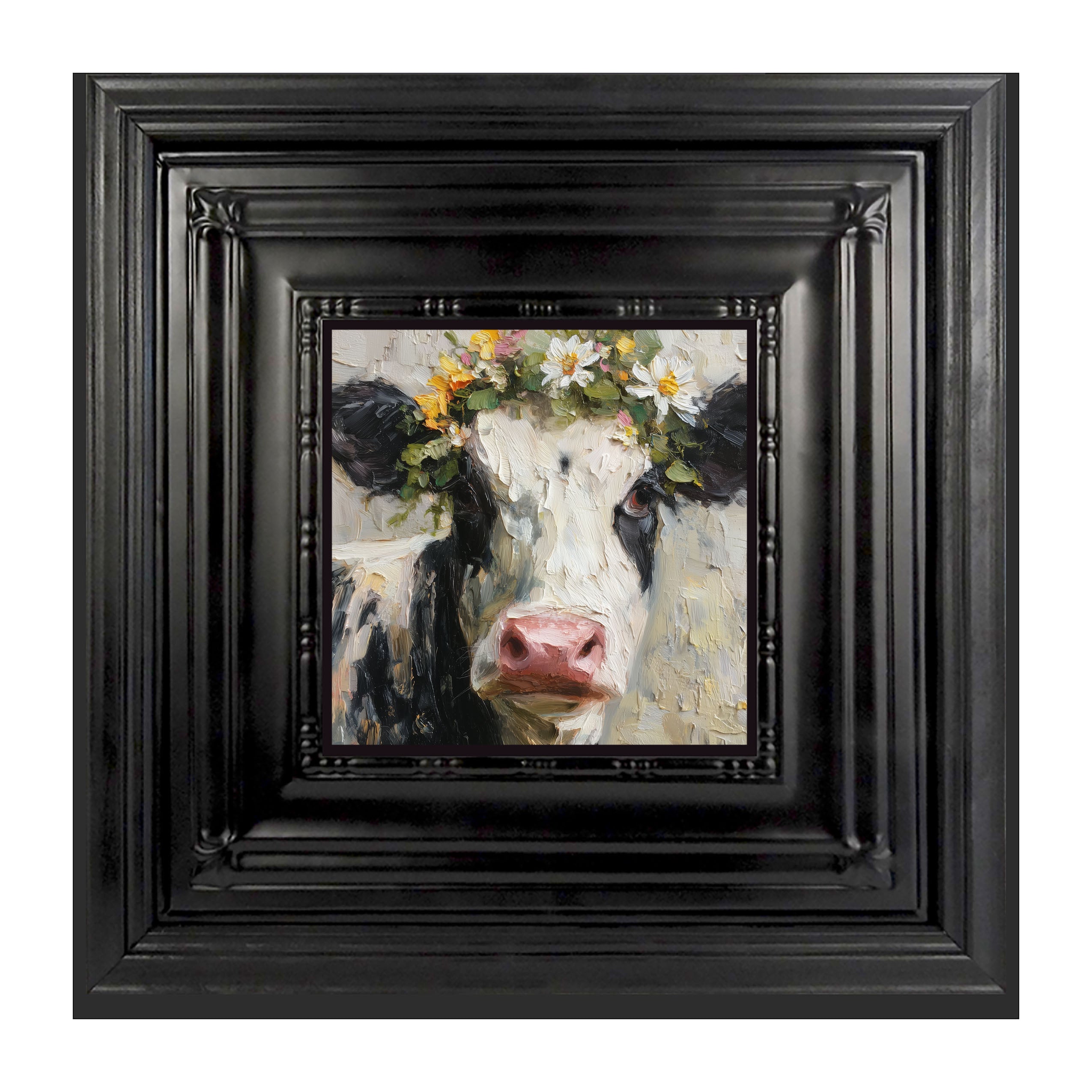 Spring Season Cow with Floral Crown