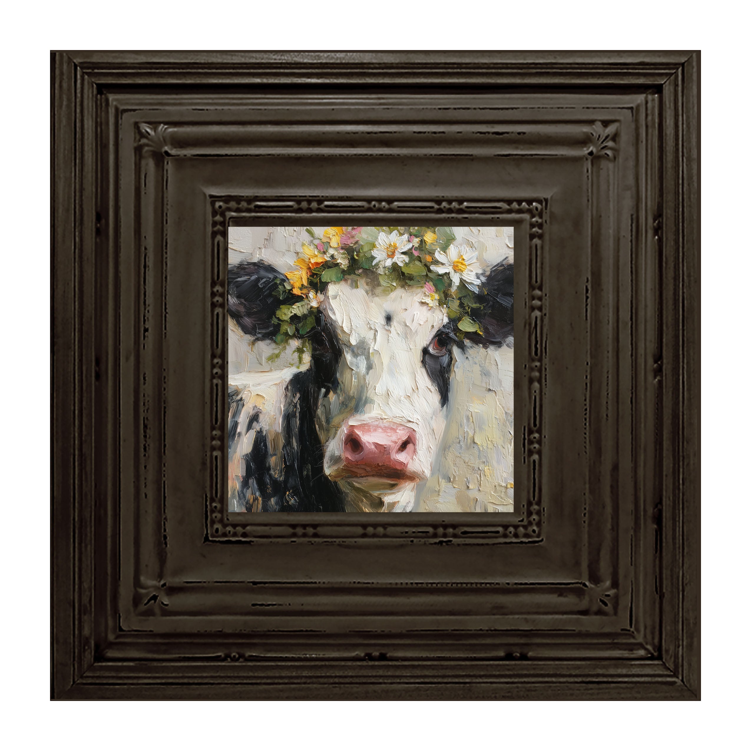 Spring Season Cow with Floral Crown