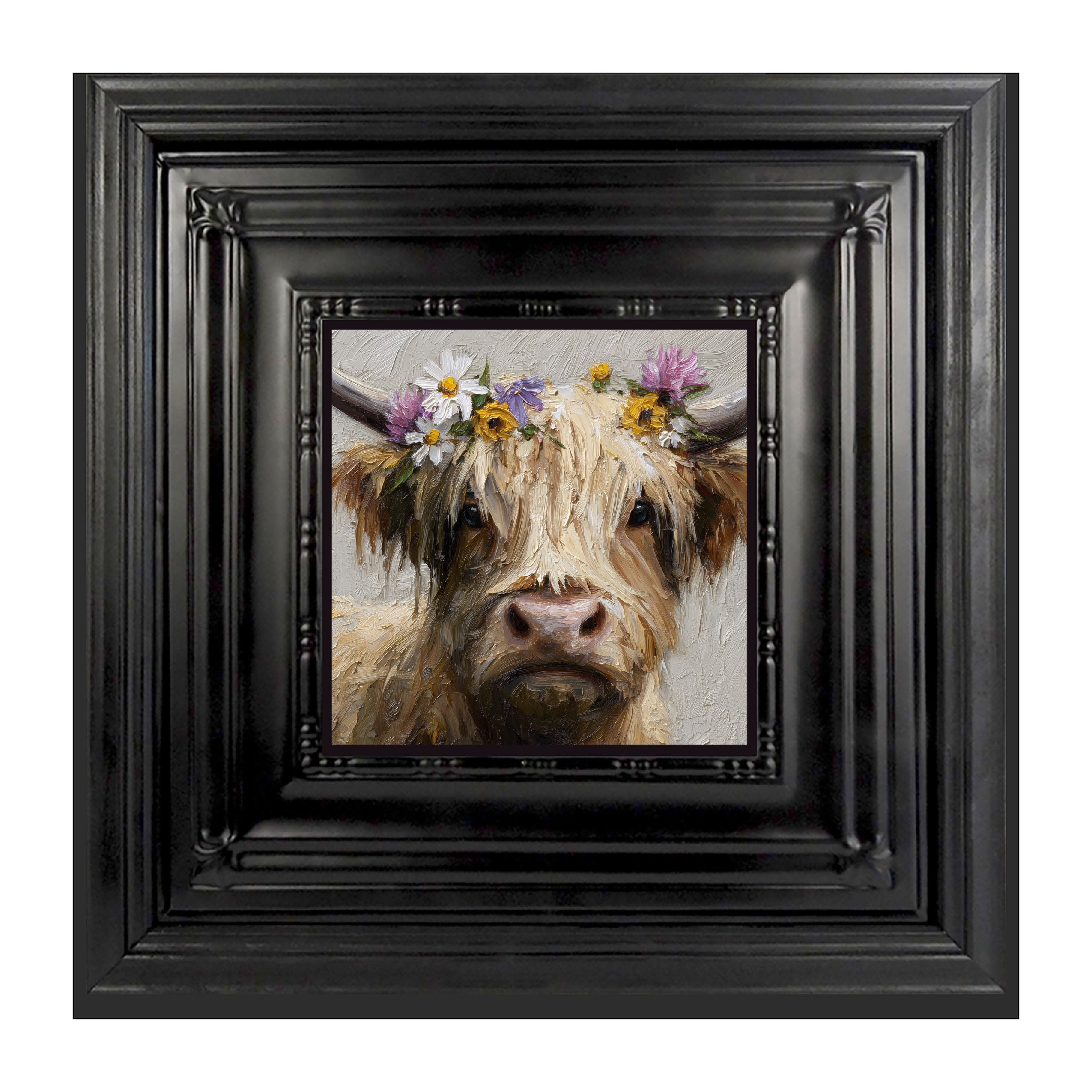 Spring Season Cow with Flowers in Hair