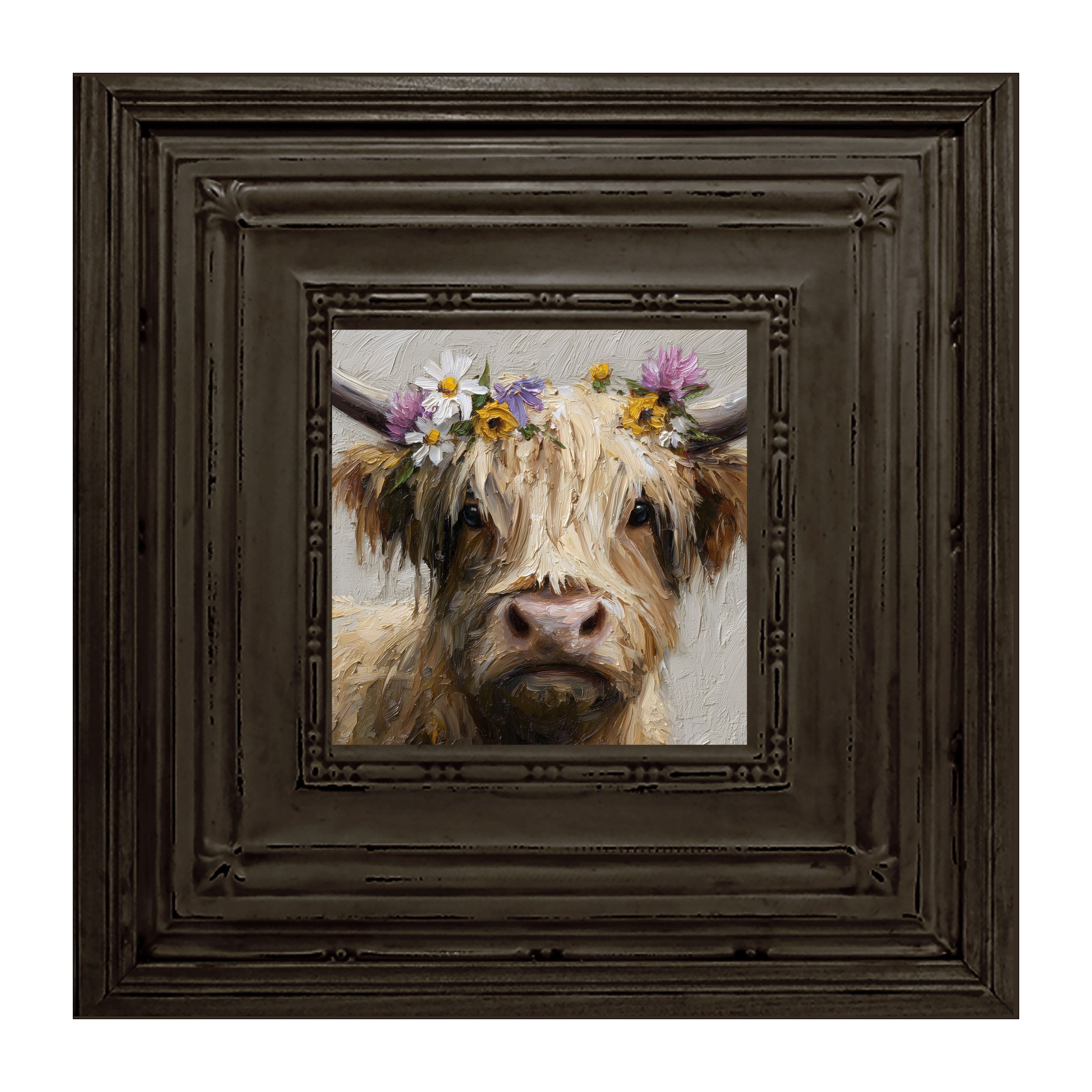 Spring Season Cow with Flowers in Hair