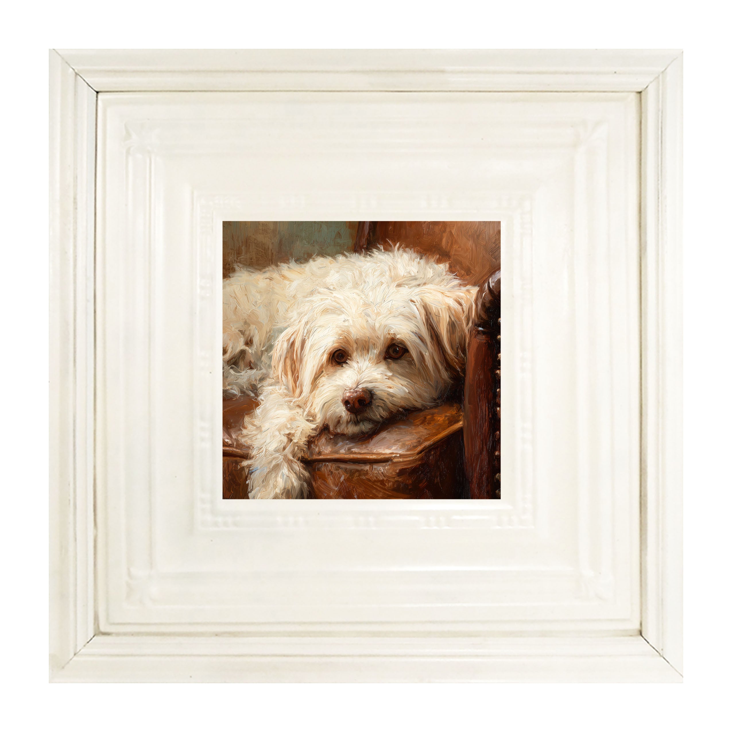 Armchair with Havanese Dog