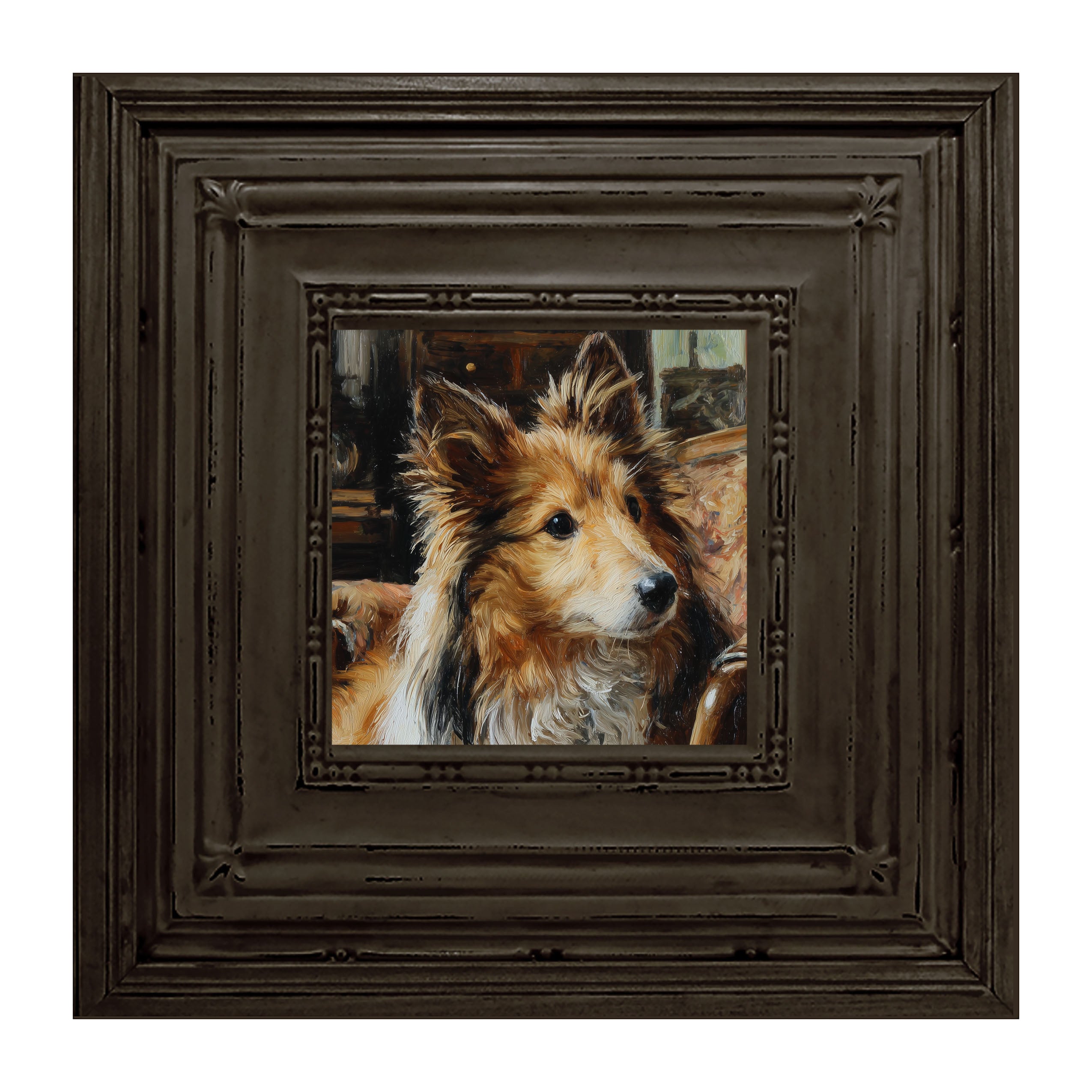 Armchair with Shetland Sheepdog